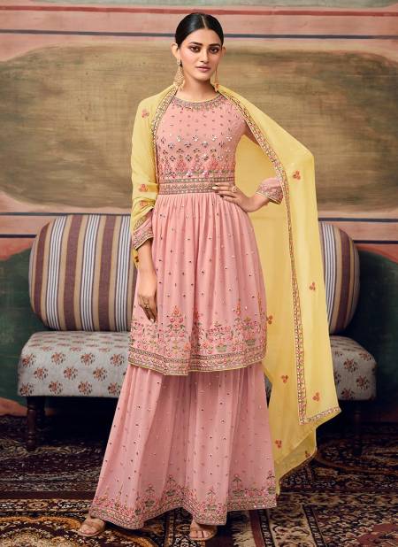 Pink Colour MAISHA ZAREEN Heavy Wedding Wear Pure Georgette Designer Sharara Suit Collection 11065